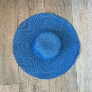 Blue Wide Brim Sun Hat Vacation Gardening One Size